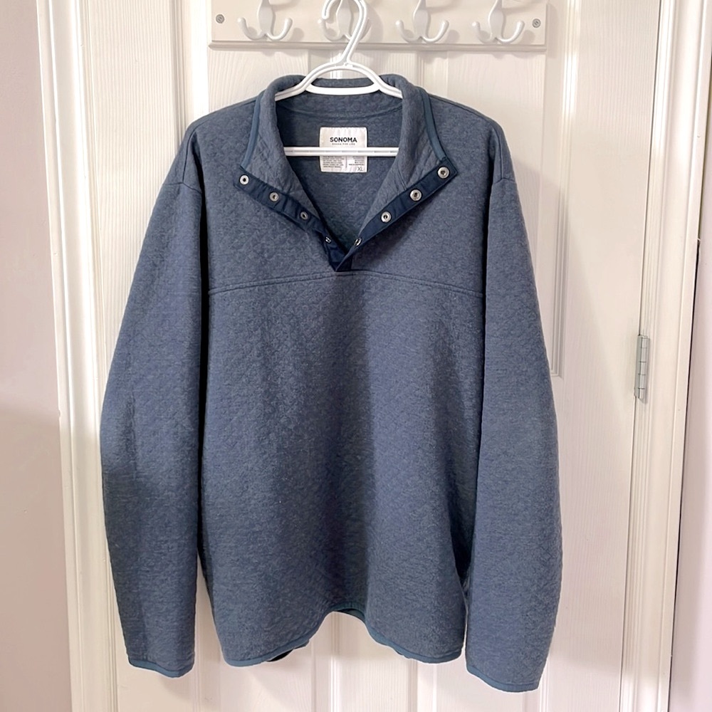 Sonoma Blue 1/4 Button Sweater